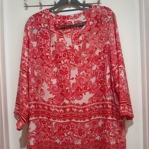 Red Paisley Women's Top